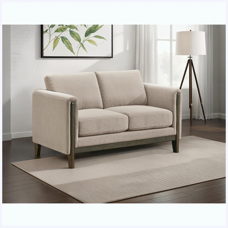 Canapé-causeuse - accoudoirs recouverts de tissu taupe