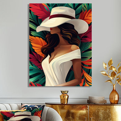 Art tropical, femme afro-américaine au paradis, impression d'art mural Pop Art
