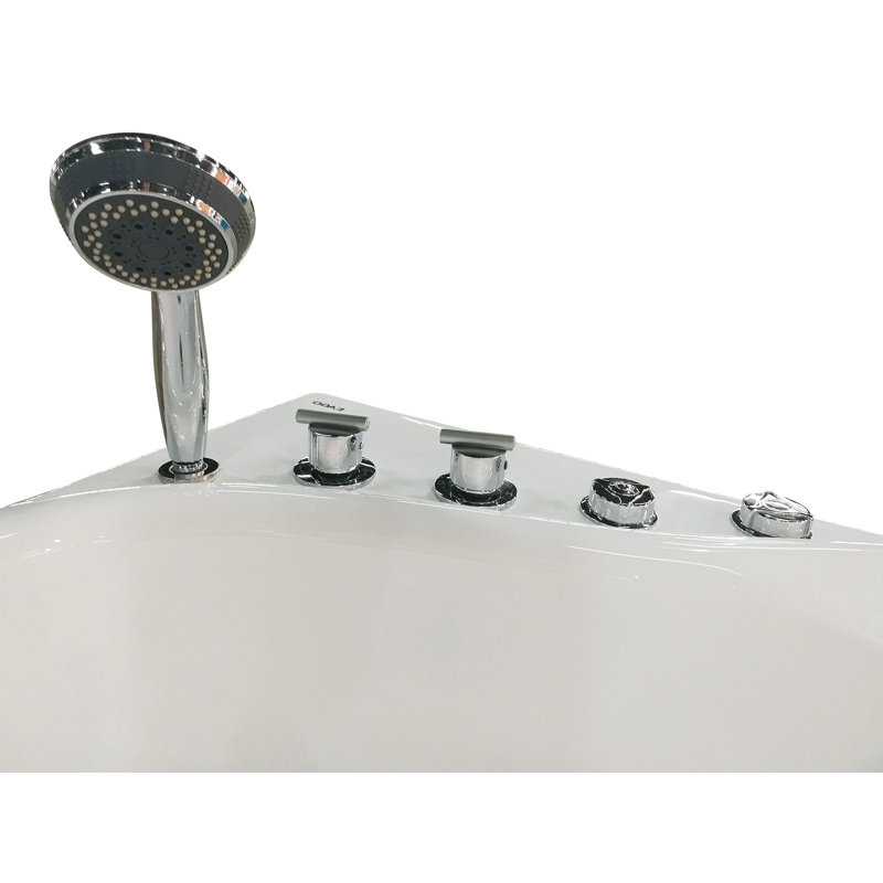 57.13'' x 29.88'' Acrylic Bathtub with Faucet, Left