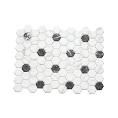 Eterna Hex Recycled 12"x12" Glass Matte Mosaic Wall & Floor Tile