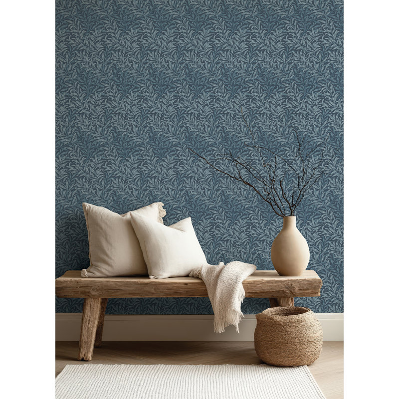 Papier peint adhésif bleu Willow Boughs, Bleu
