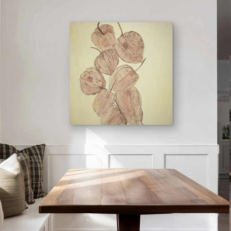 Closed Ground Cherries - Gastronomy Leaves Metal Print Decor