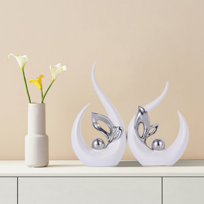 Ceramic Tabletop Decor Set (2-Piece, Large & Small) – Elegant Home Decoration