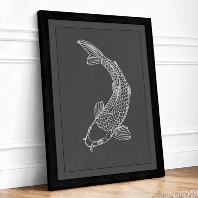 Koi Study Japandi - Framed Print