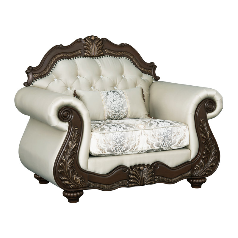 Ensemble de salon 2 pièces, causeuse rembourrée et fauteuil d'appoint Pierce