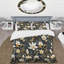 Ensemble de housse de couette beige et noir à motif de plantes fougères-2002762706