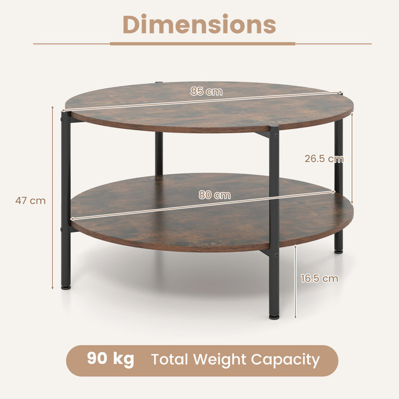 Coffee Table with Storage, Brown