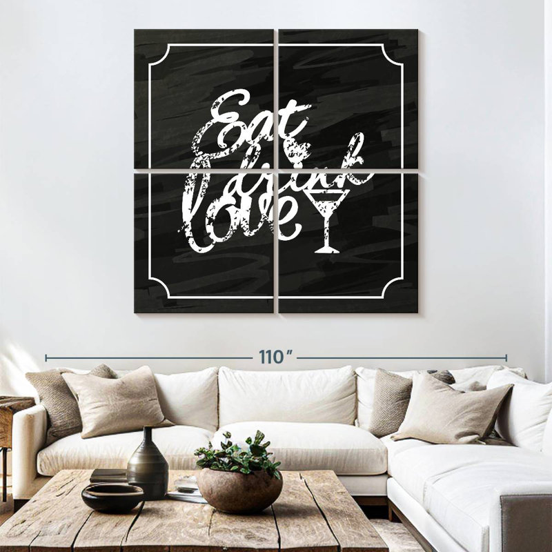 Tergel Eat Drink Love, 74" H x 74" W