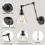 Black Swing Arm Plug-in Wall Light with Bell Clear Glass Shade