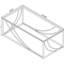 Et table basse rectangulaire en verre avec pieds en métal pour le salon - hauteur de 17 po, largeur de 48,35 po, profondeur de 23,5 po, look contemporain, supports faciles à entretenir.