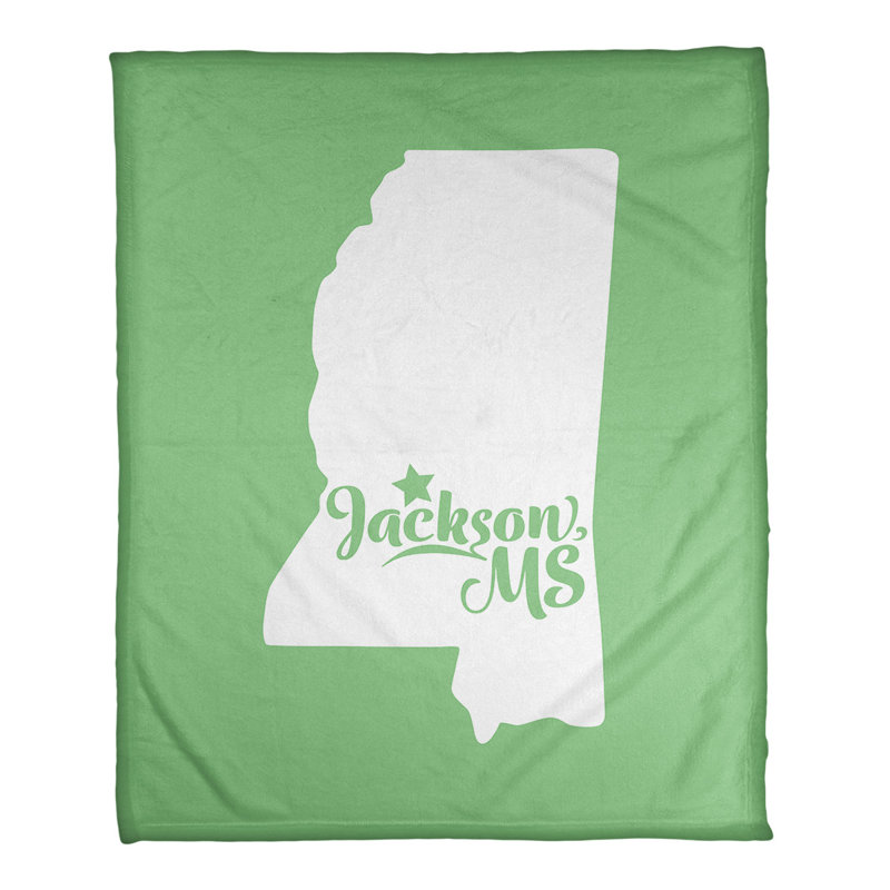 Jeté mississippi polaire jackson, l 52,5 po x L 62,5 po, Vert