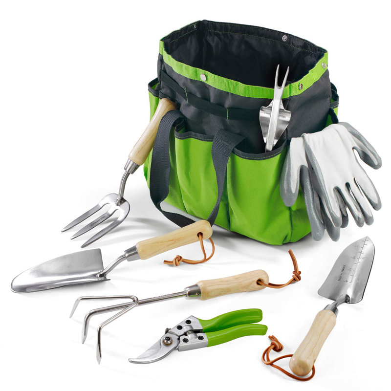 Ensemble d'outils de jardin 8 pièces, Vert