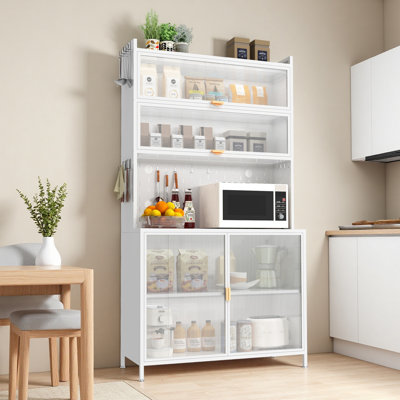 73" H Kitchen Pantry Cabinet With Pegboard And Hooks by Ebern Designs