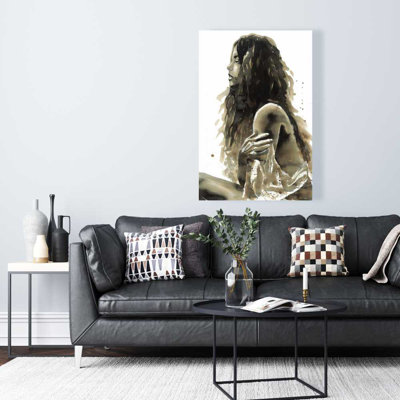 Woman in Sepia - Brown Livingroom Canvas | Home Decor Art
