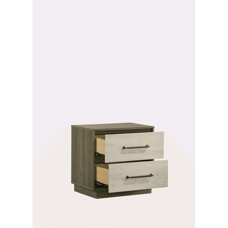 Table de chevet 2 tiroirs de style moderne en bois