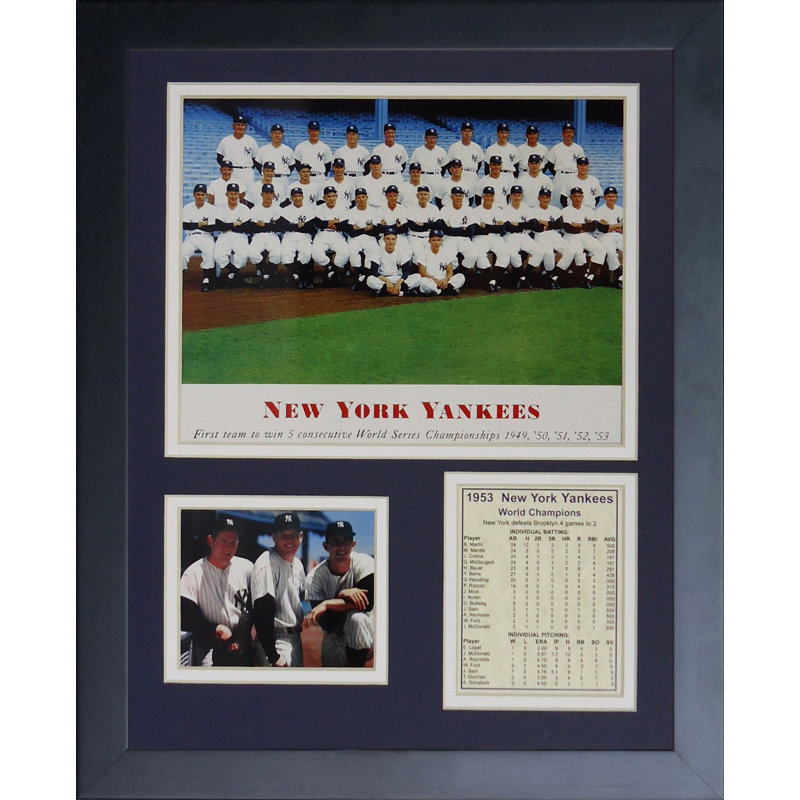 Souvenirs encadrée 1953 new york yankees