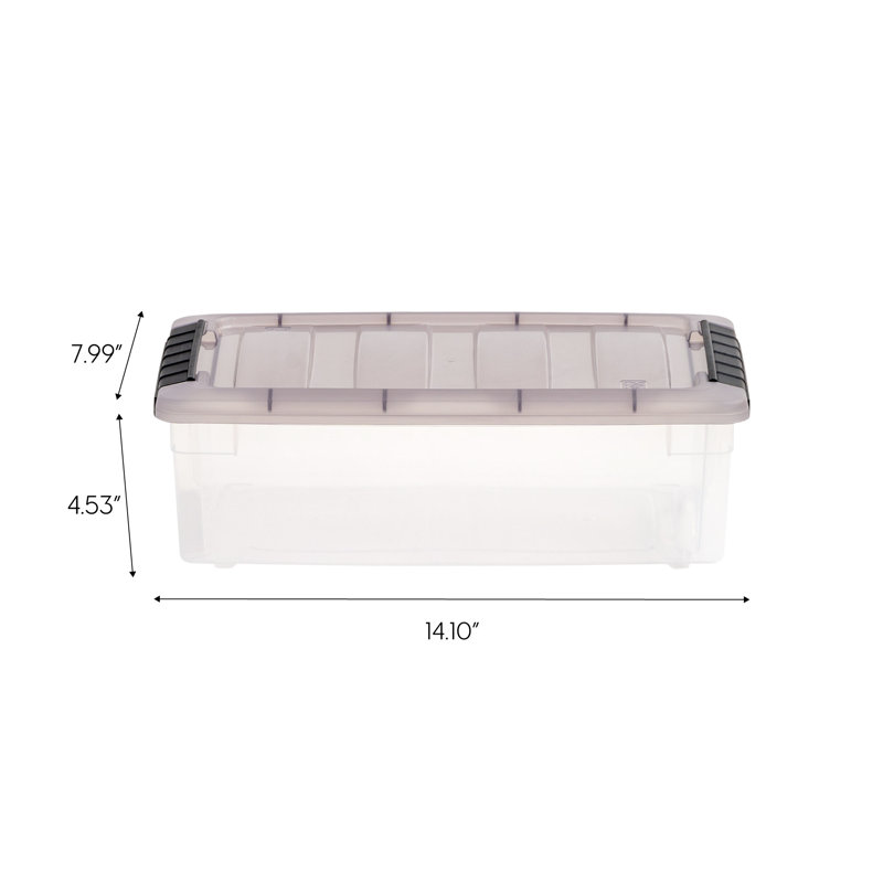 Clear Stackable Plastic Storage Box with Latching Lid, 5 Qt.