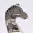 Decorative Hammered Nickel Finish Chess Horse Sculpture – Elegant Table Accent (14")