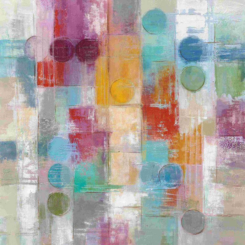 «Summer Rain» par Silvia Vassileva - peinture sur toile tendue, H 12 po x l 12 po x P 1,25 po, Non, Toile tendue