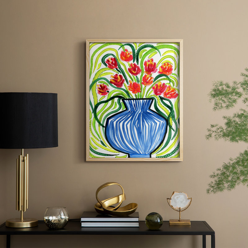 «Adventure Floral I», reproduction encadrée - bois massif, Naturel, H 11 po x l 9 po