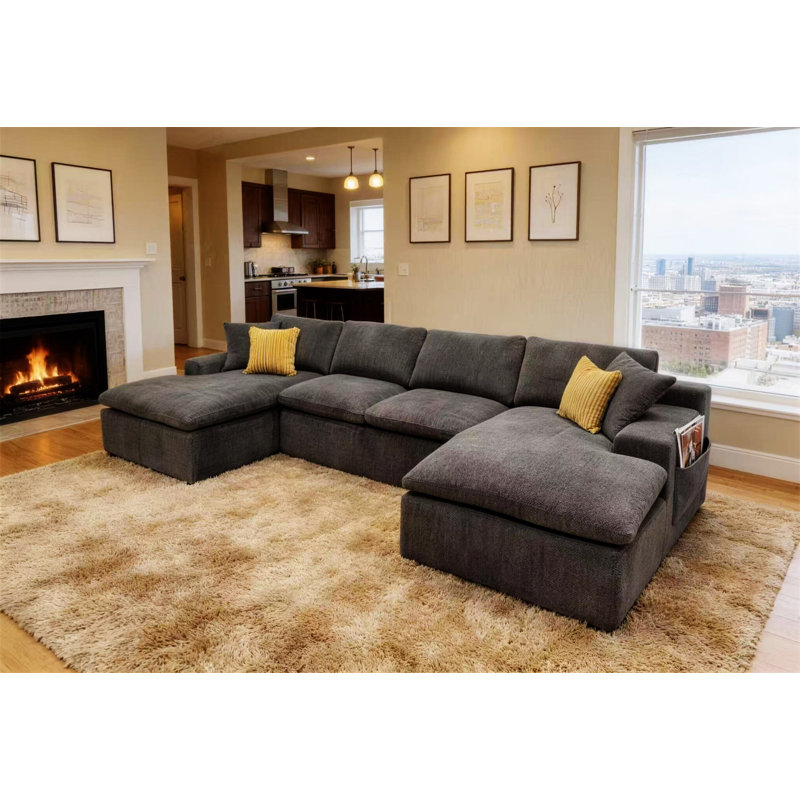 Coffee-Bean Like Upholstered Full Compressed Sectional