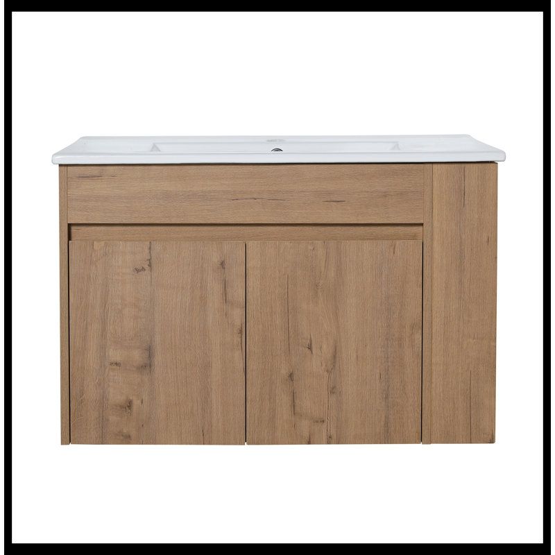 30'' Single Bathroom Vanity with Ceramic Top, White