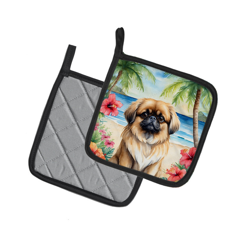 Caroline's Treasures Luau Party Floral Polyester Potholder Set