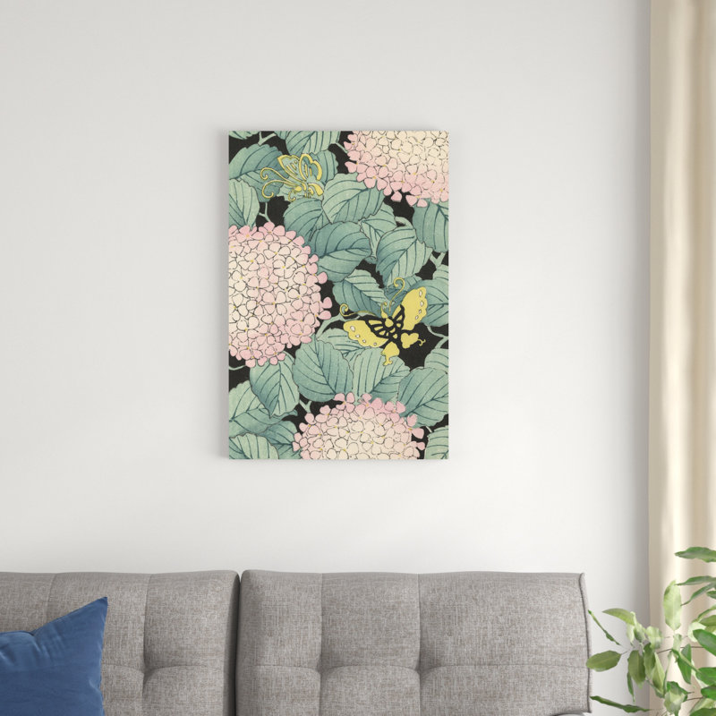 Motif floral japonais I, H 30 po x l 20 po