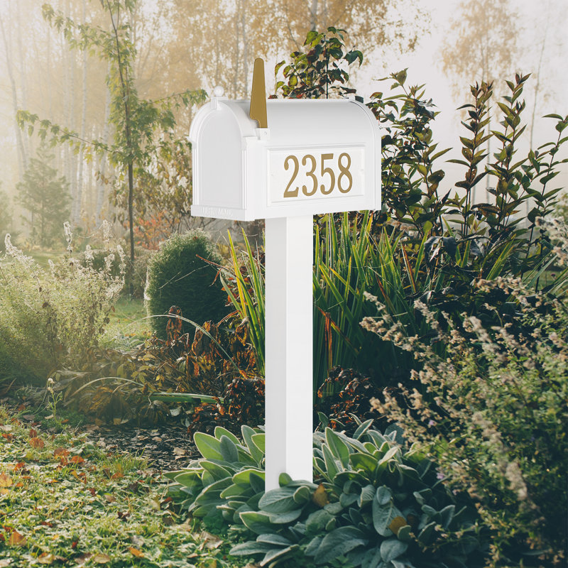 Premium Package Post Mounted Mailbox, White, Yes