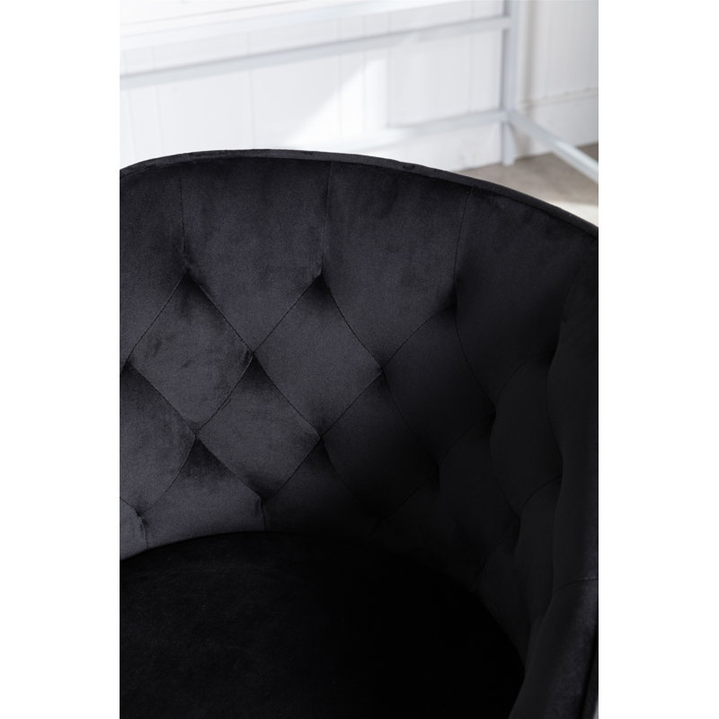 Deeanna Velvet Office Chair, Black