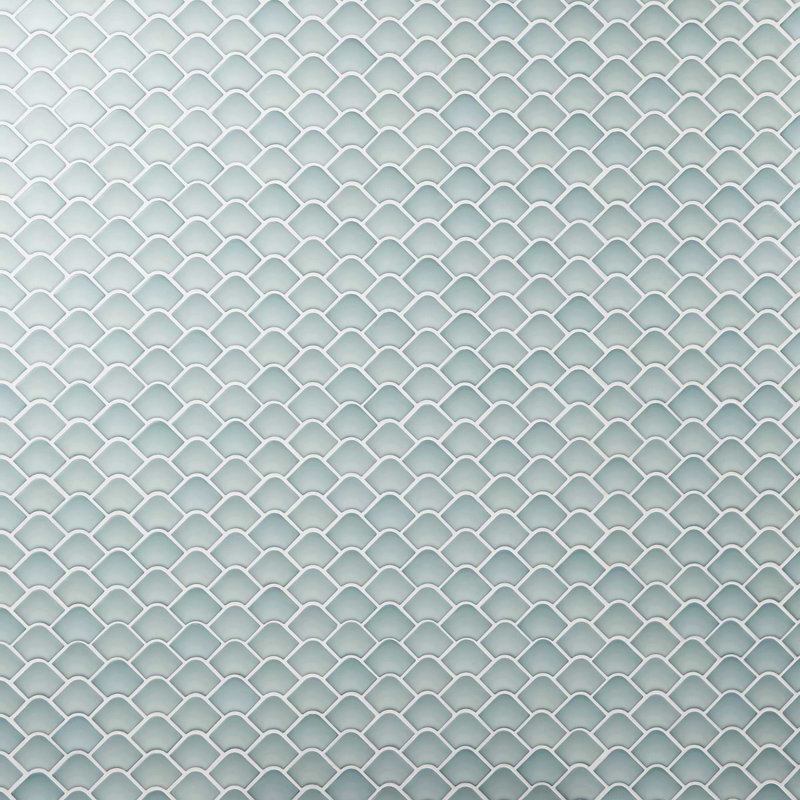 Suki 2X3 Fishscale Matte Mosaic Tile, Blue