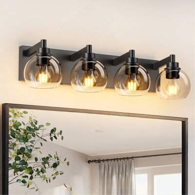 Luminaires de meuble-lavabo Farmhouse, luminaires de salle de bain au-dessus d'un miroir, appliques murales rustiques avec abat-jour en verre pour le salon, la chambre à coucher, le couloir
