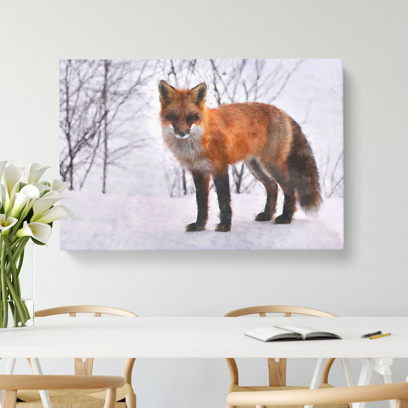 Red Fox In Winter Vol.2 - Wrapped Canvas Print, 50cm H x 76cm W x 3cm D
