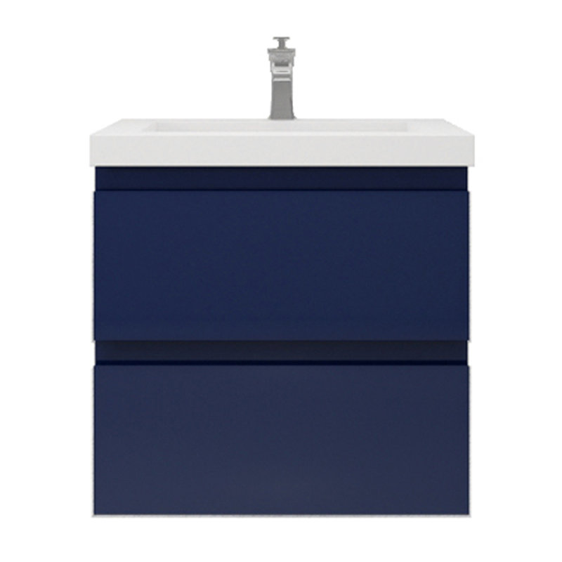 Aylanna Single Bathroom Vanity with Acrylic Top, Hight Gloss Night Blue