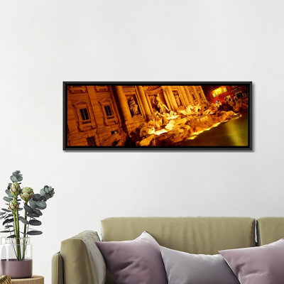 " Side-Angle View At Night, Trevi Fountain, Rome, Lazio, Italy " by Panoramic Images