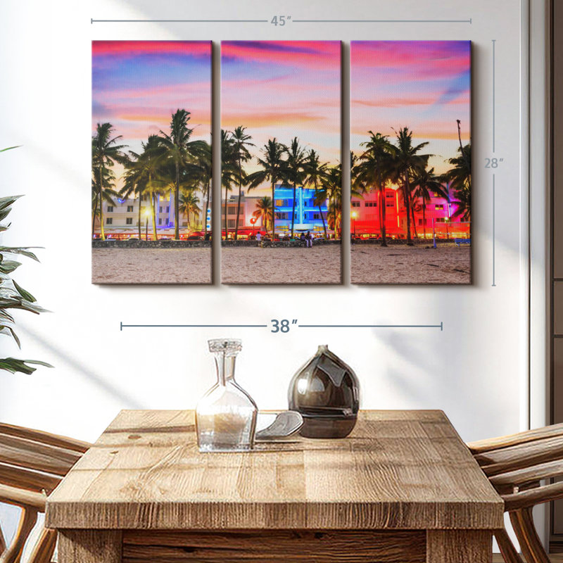 «Miami Beach USA» sur, H 28 po x l 45 po