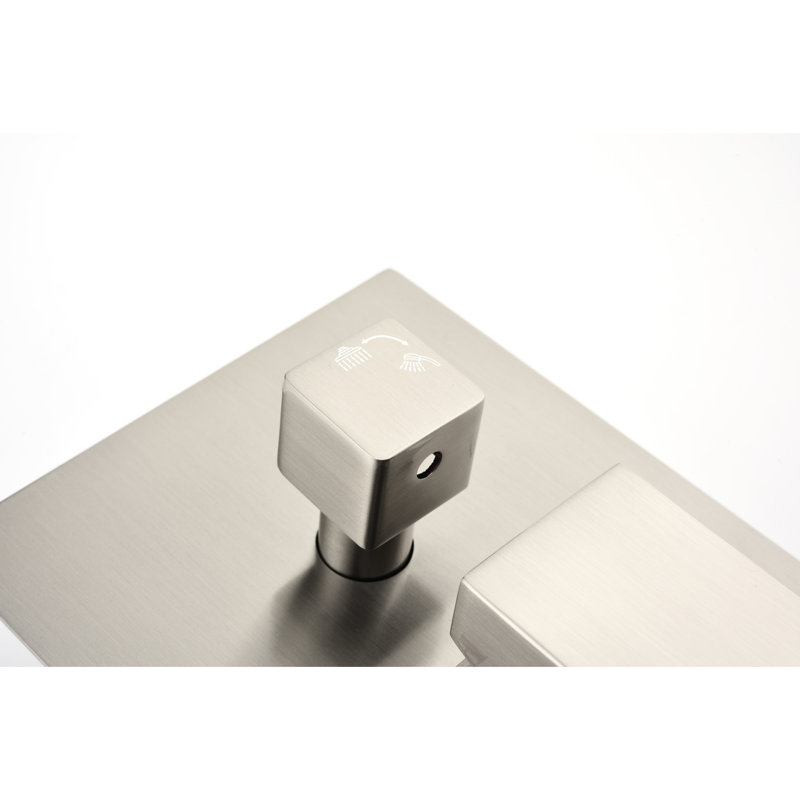 Two - Function Solid Brass Shower Diverter Valve With 2 Entrances And Balanced Filter, Rough In Handle Outlets 1/2 Standard Thread