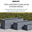 Textured Concrete Effect Window Flower Box Planter, Frostproof Outdoor Plant Pot, Narrow Garden Planter with Drainage Holes, Grey Windowsill Planter-2134765071