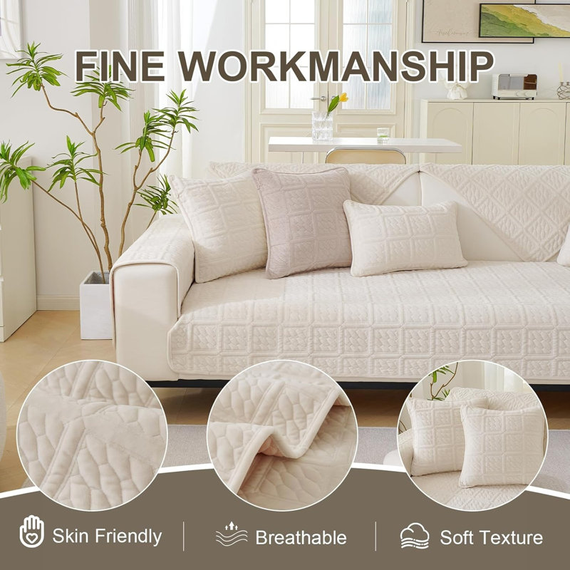 Fabric Box Cushion Sofa Slipcover