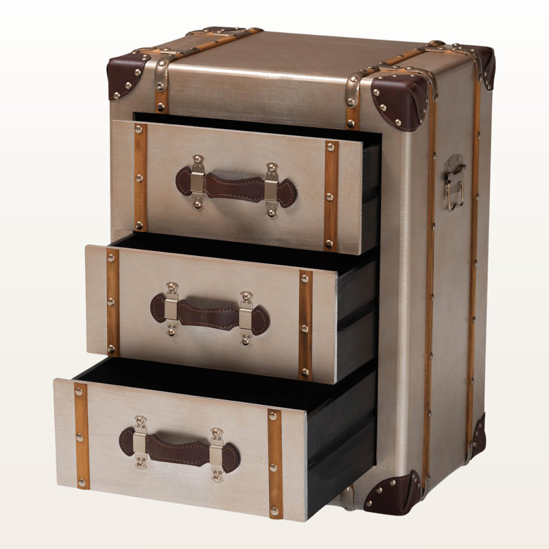 Fiona 3-drawer cabinet in vintage matte bronze