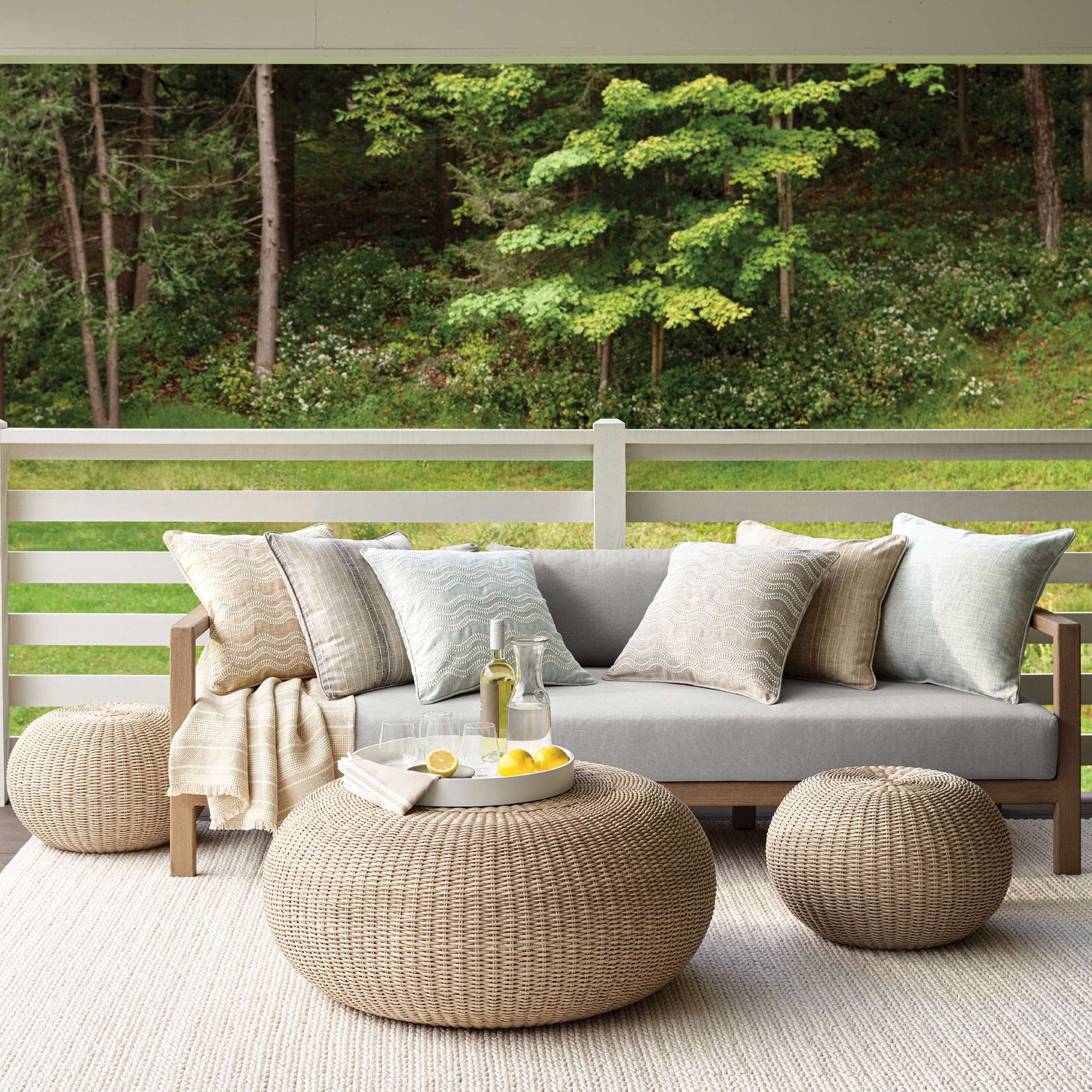 Scout Embroidered Indoor/Outdoor Pillow Cover, Gray