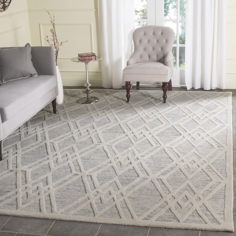 Tapis géométrique en laine touffeté à la main Deedgra, Rectangle 8 pi x 10 pi