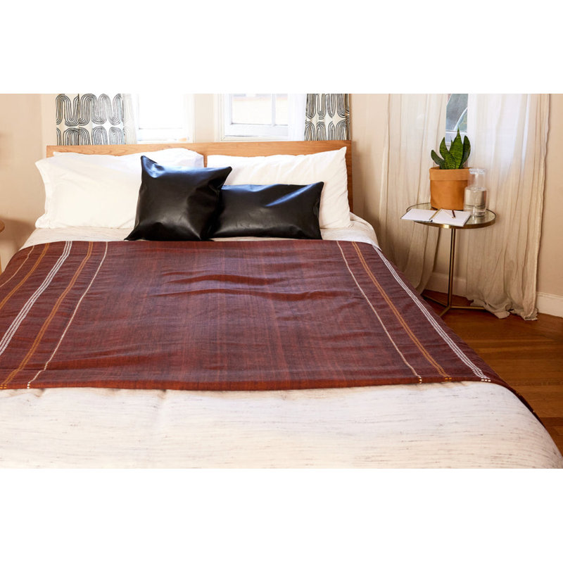 Housse de coussin en cuir Aden, Noir