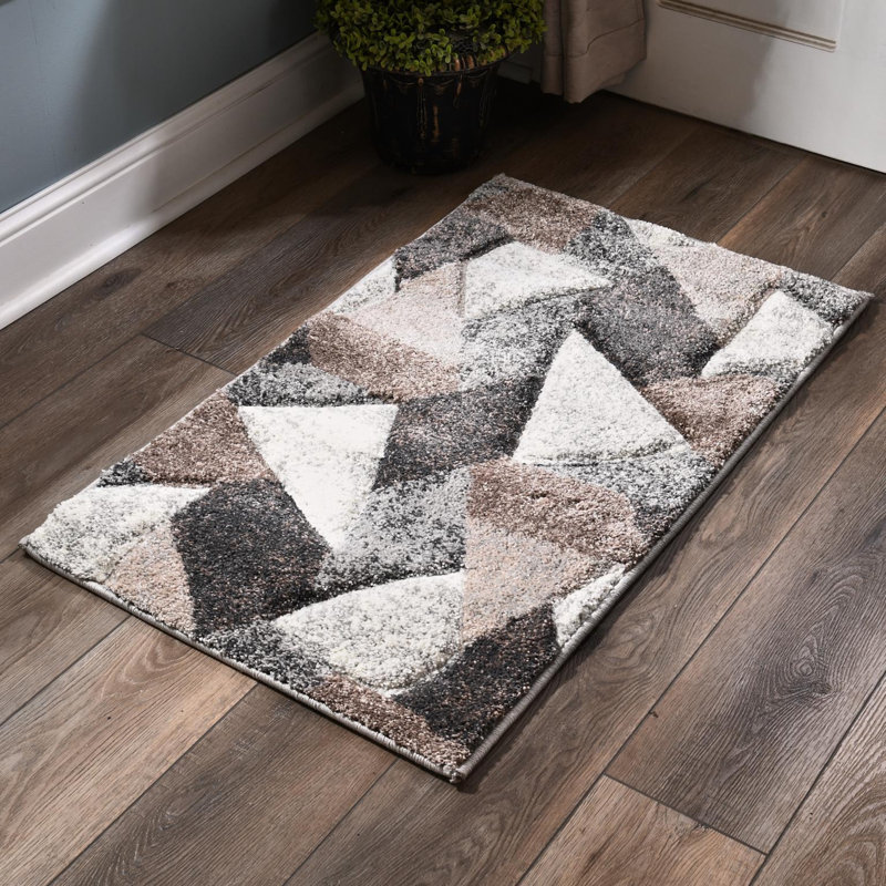 Tapis à motif géométrique abstrait Bora Collection, Rectangulaire 3 pi x 2 pi