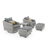 5 PC Deep Seating Club Chair Conversation Set