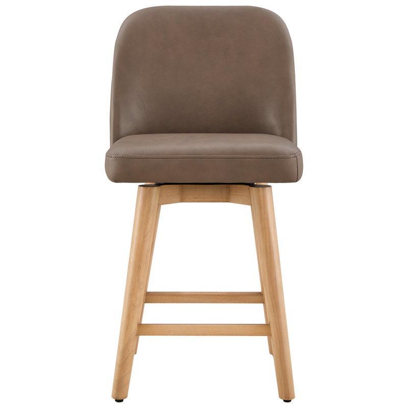 Upholstered Counter & Barstool(Set Of 2), Aline Sable/Genuine Leather