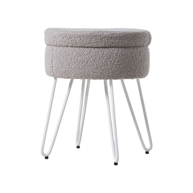 Wood Accent Stool, Grey