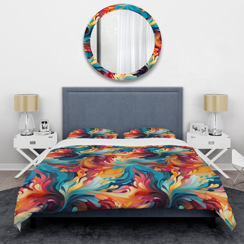 Ensemble de housse de couette Dynamic I, Housse de couette pour grand lit et 2 taies décor