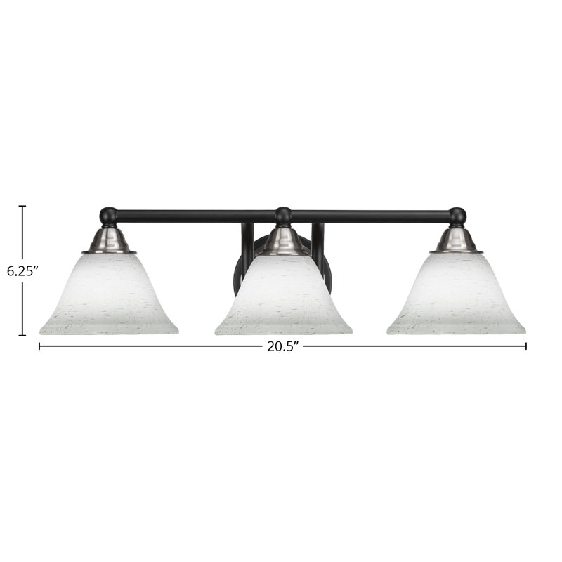 Michell 3-Light Bath Bar, Matte Black/Brushed Nickel