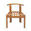 Chaise de salle à manger sans accoudoirs en bois d'acacia avec coussin confortable, ensemble de 2 pour sièges d'extérieur élégants